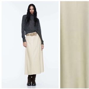 Zara Beige Faux Leather Skirt
